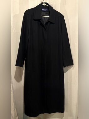 Herman Kay Women's Black Long Trench Coat